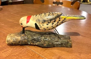 JIM SLACK handgeschnitzt & bemalt FLACKERSPECHT VOGEL Lockvogel Schnitzer - Bild 1 von 4