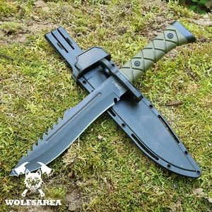 Jagdmesser Knife Bowie Hunting Camping Messer Gürtelmesser Fahrtenmesser Scheide - Bild 1 von 8