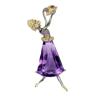 Colgante de plata de ley 925 amatista 46 quilates piedras preciosas naturales joyería hecha a mano 🎁 Foto 1 de 4