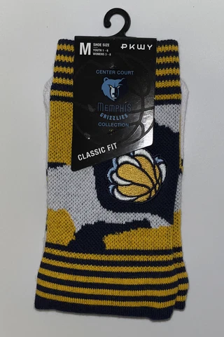 Memphis Grizzlies PKWY Mens Crew Socks NBA Medium New Cover