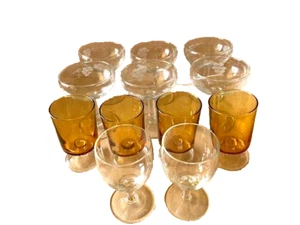 Vintage glasses lot of 12 6 champagne or dessert 4 wine or shot 2 sherry - Picture 1 of 10