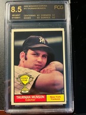 BLACK FRIDAY SPECIAL---THURMAN MUNSON ROOKIE STAR CARD--GRADED 8.5