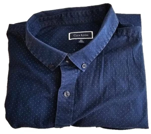 Club Room Men's Short Sleeve Button Up Shirt Blue With Light Blue Dots XXXL - Picture 1 of 6