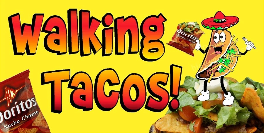 WALKING TACOS TACO IN A BAG VINYL HORIZONTAL BANNERS (CHOOSE A SIZE) DORITOS
