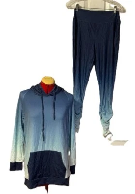 Sudadera con Capucha y Leggings Lily Ombre Canguro-Bolsillo - Azul - Talla S - Nuevo Foto 1 de 3