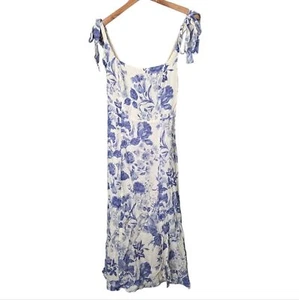 Reformation Twighlight Kleid Lucerne Midi Blau Geblümt Neu Mit Etikett Größe 0 - Bild 1 von 7