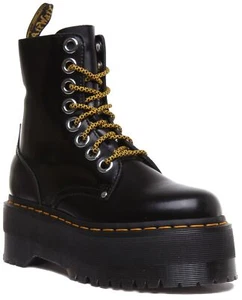 Dr. Martens Jadon Max Damen 8 Ösen Plateau Stiefeletten In Schwarz Größe UK 3 – 8 - Bild 1 von 12