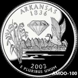 2003 S Silver Proof ARKANSAS STATE QUARTER 90% Silver - Picture 1 of 2