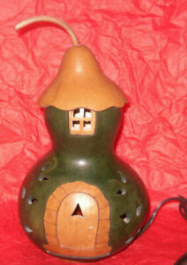 Meadowbrooke Gourds Lighted Carved House Lite Light Lamp Hand-Crafted Lighting  
