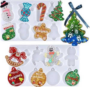 LET’S Resin Christmas Resin Molds Silicone, 16 Cavities Large Christmas Ornament - Picture 1 of 7