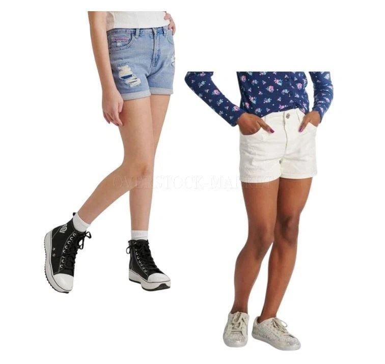 NEW! GIRLS JUSTICE FASHION MINI MOM DESTRUCTION DETAIL SHORT! VARIETY OF STYLES! - Image 1 of 1