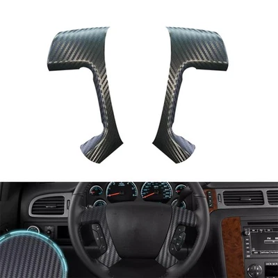 Carbon Fiber Look Steering Wheel Spoke Overlay Decal For Silverado Tahoe 2007-13 - Image 1 of 4