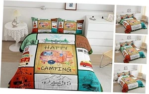 Happy Camping Comforter Set - Camper Bedding Set for Kids, Queen Camping 20 - Picture 1 of 7