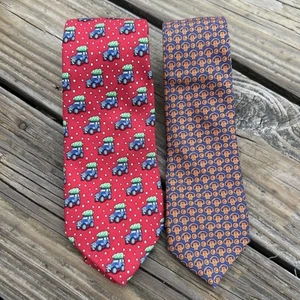 Lot of 2 Vineyard Vines Neckties Boys Youth CHRISTMAS + BASKETBALL - Picture 1 of 10