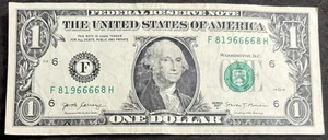 2017 A Atlanta $1 Bill Quad Solid Devil 6666’s Flipper Note - Picture 1 of 2