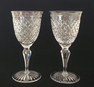 (2) COPAS DE VINO STUART INGLATERRA CRISTAL VINTAGE GRANDES CLARET HARDWICKE 7 1/2"H - Imagen 1 de 9