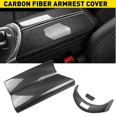 Cubierta de reposabrazos de fibra de carbono para 15-21 Mercedes C63 AMG C300 W205 EAW Foto 1 de 4
