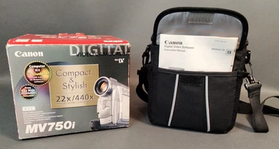 Canon MV720i Video Camcorder Boxed w/Bag, Charger, Wide Lens  BK/NG - Image 1 of 4