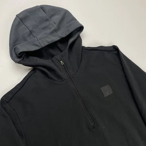 Adidas Adicross 1/4 Zip Hoodie Sweatshirt Men’s L Side Zip Cotton Blend Black - Picture 1 of 12