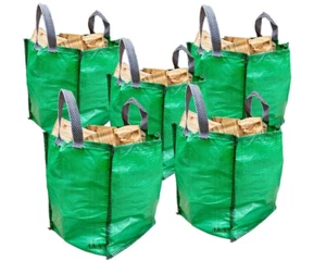 Garden Bags (Pack of 5) Heavy Duty 120 L Refuse Large Grass Leaves Waste Sacks - Picture 1 of 5