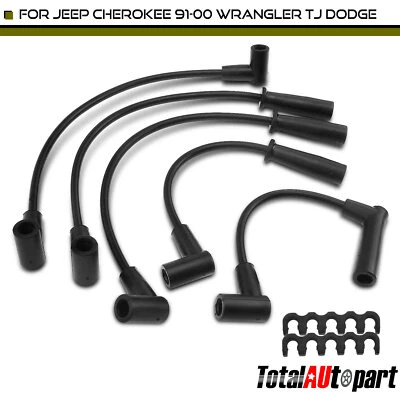 Juego de 5 cables de bujía para Dodge Dakota 1996-2002 Jeep Cherokee Comanche TJ 2,5 L Foto 1 de 4