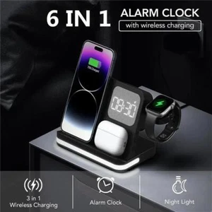 6 in 1 Wireless Charger Stand for Iphone Samsung S23 S22 Ultra Note Fold Galaxy - Picture 1 of 30