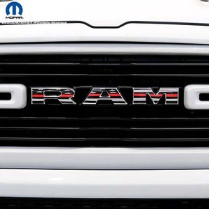 RAM Grill Emblem Overlay Decals THIN RED LINE FLAG Fits 2009-2025 1500-5500 - Bild 1 von 6
