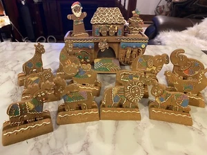 Vtg Hallmark gingerbread Noahs Ark Candy Christmas Santa elephant lions tigers - Picture 1 of 9