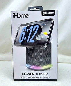 iHome - Power Tower Dual Wireless Bluetooth Charging Speaker with Mood Light NEW - Picture 1 of 4