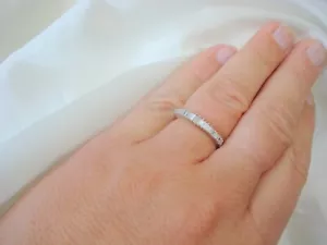 0.25ct Baguette Diamond Sterling Silver Band Ring - Picture 1 of 11