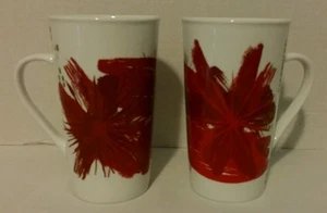 Dos tazas de café Starbucks de Navidad 16 OZ blanco/rojo Splash alto 2014 - Imagen 1 de 8