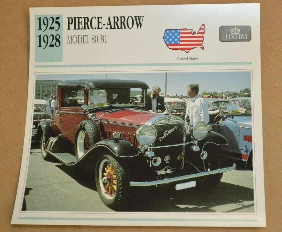 1925-28 PIERCE ARROW MODEL 80/81 INFO SPEC SHEET PHOTO PICTURE 25 1928 - Image 1 of 1