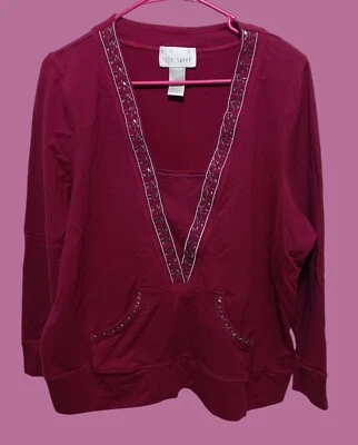 Sudadera Sport Savvy Ligera Adornada con Arándano French Terry 1X Foto 1 de 4