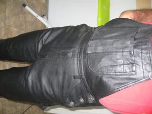 Lederlatzhose Salopette Glattleder Handwerkerlederhose - Bild 1 von 7