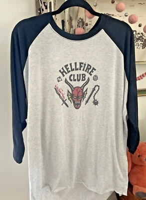 Hellfire Club Baseball Ringer Shirt - Stranger Things - 2 XL Unisex - Imagem 1 de 4