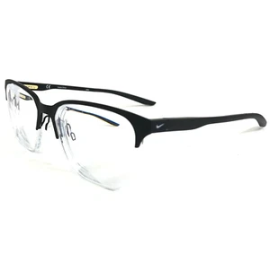 Nike Eyeglasses Frames 8049 002 Black Square Half Rim Horn Rim 53-17-140 - Picture 1 of 13