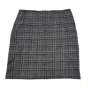 2006 Eddie Bauer Wollmischung schwarz grau kariert mittelhoher Bund Minirock Größe 6 29x19" - Bild 1 von 11
