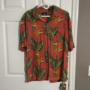 Caribbean Joe Floral Hemd Herren Medium Kurzarm Hawaii Tropical Aloha - Bild 1 von 3