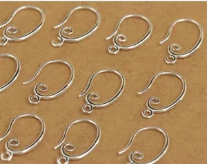 50 X Pairs 925 Sterling Silver Earring Ear Hooks Lever Back Open Earring Finding - Picture 1 of 1