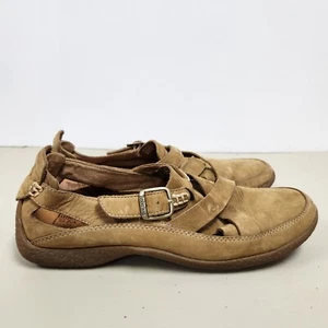 Mocasines Timberland Mary Jane de gamuza para mujer talla 7,5 marrón hebilla comodidad natural - Imagen 1 de 14