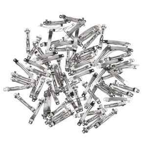 50 Pieces Metal French Barrette Blank Hair Clips Hairpins Arches Silver for Crys - Picture 1 of 6