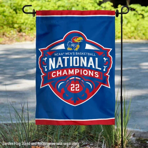 Kansas KU Jayhawks College Basketball 2022 National Champions Garden Banner Cover