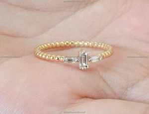 14k Yellow Gold Natural Diamond Engagement Band Diamond Ring For Women - Picture 1 of 5