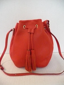 NEU J.CREW BUCKET-BAG MIT QUASTEN ZUM BINDEN AUS GLATTLEDER, E6420, WARME FLAMME, 168 $ - Bild 1 von 4