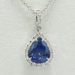 3,22 CT SAPHIR BRILLANT ANHÄNGER "MAYFLOWER" 750 WG WERT € 11.260 NEU - Bild 1 von 3