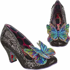 Irregular Choice Women's Madam Mariposa Black Shoes - Picture 1 of 4