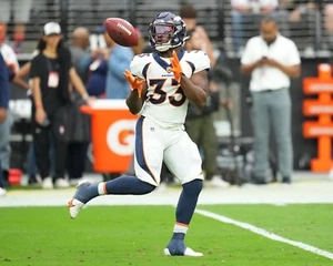Javonte Williams Catching Action Denver Broncos 8x10 NFL Football Photo - Picture 1 of 1