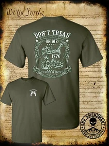 Don't Tread on Me Snake Liberty or Death 1776 T-Shirt Pro Gun 2nd Amendment USA - Picture 1 of 4