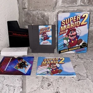 Tested NES Super Mario Bros 2 CIB Complete Black Circle Seal Box Manual Brothers - Picture 1 of 7