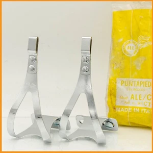 NOS ALE TOE CLIPS SMALL PEDAL VINTAGE ROAD BIKE 70S 80S STEEL BICYCLE QUILL OLD - Foto 1 di 8